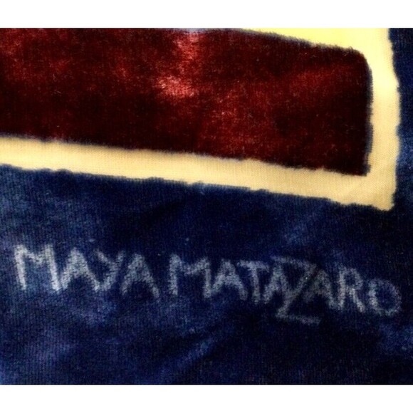 Maya Matazaro American USA Flag Silk Burnout Velvet Shawl Wrap With Fringe NWT - Picture 10 of 11